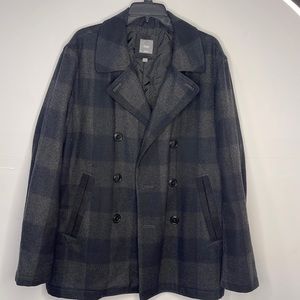 Gap Pea-Coat Black /Gray Jacket Sz Large